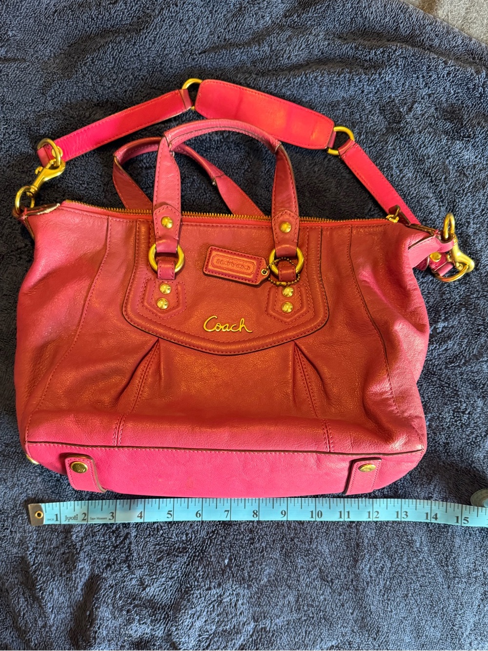 Coach Ashley Leather satchel with Gold Hardware